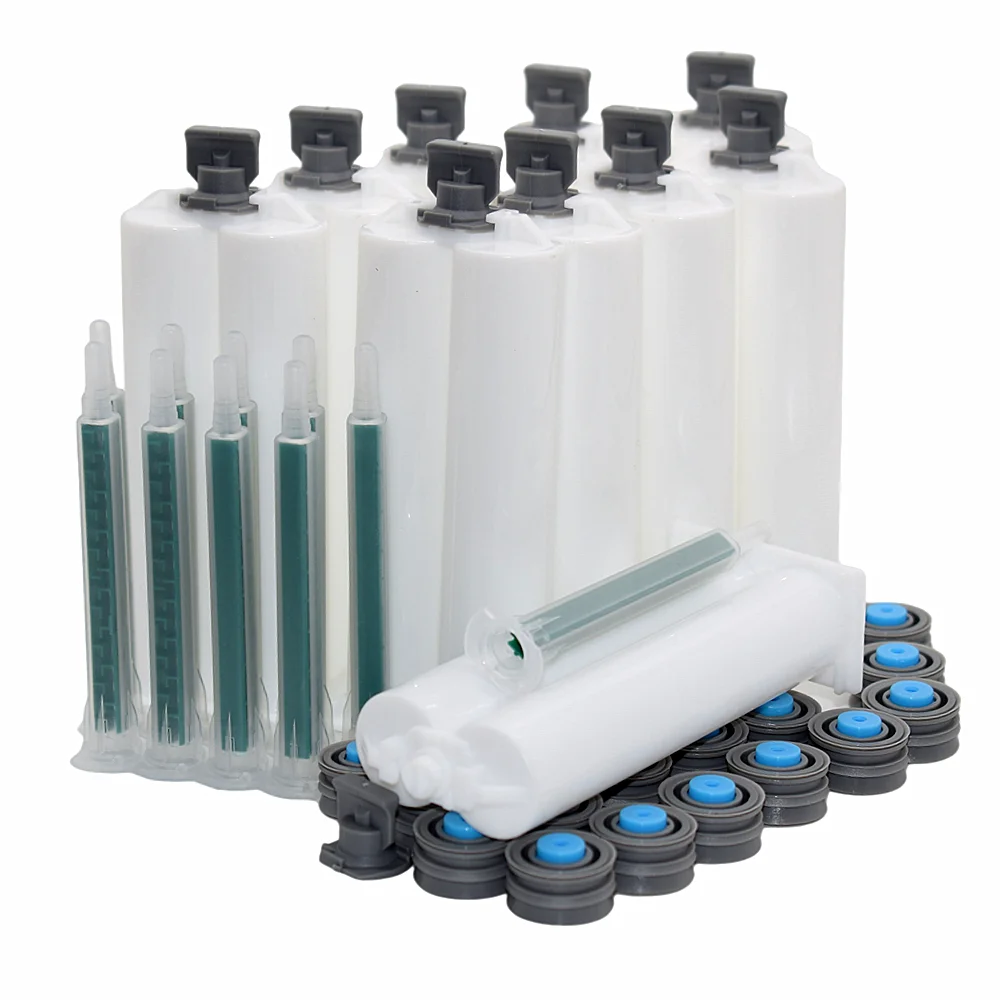 10pcs Empty 50ml Dual Barrel Glue Cartridge 11 Ab Epoxy Adhesive