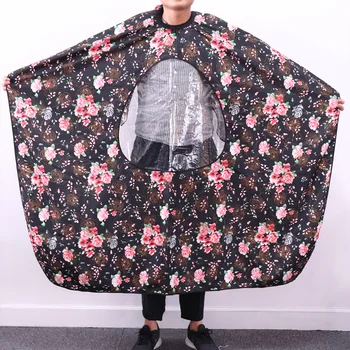 

Salon Professional Hair Styling Cape Colorfulife Hair Cutting Rose Waterproof Hairdresser Wai Cloth with Viewing Window Barber G