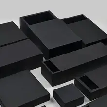 100 шт с логотипом, черный ящик, подарочные коробки, картонная коробка для ящиков, Свадебная Упаковка, Подарочная коробка с логотипом