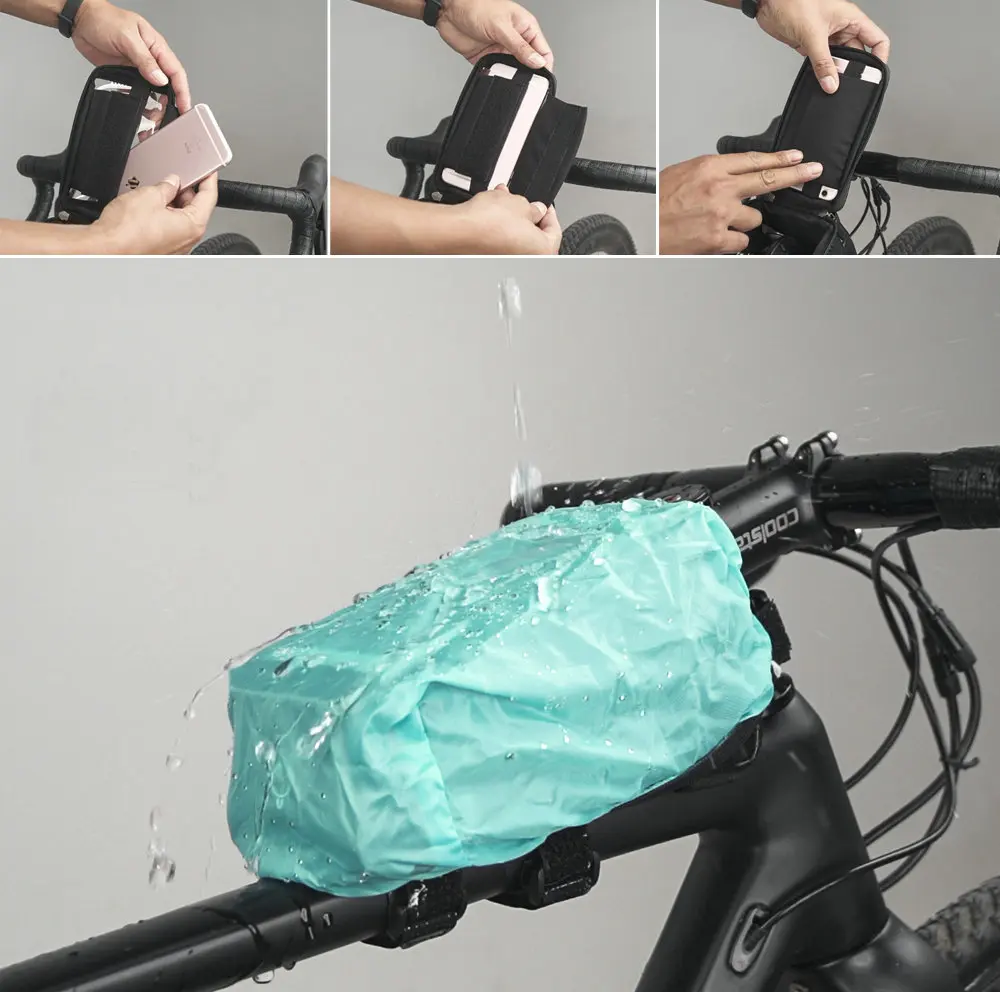 RHINOWALK Bicycle Front Tube Bag Rainproof Touch Screen Cycling Top Front Tube Frame Bags 5.86.0 Phone Case Bike Accessories (16)