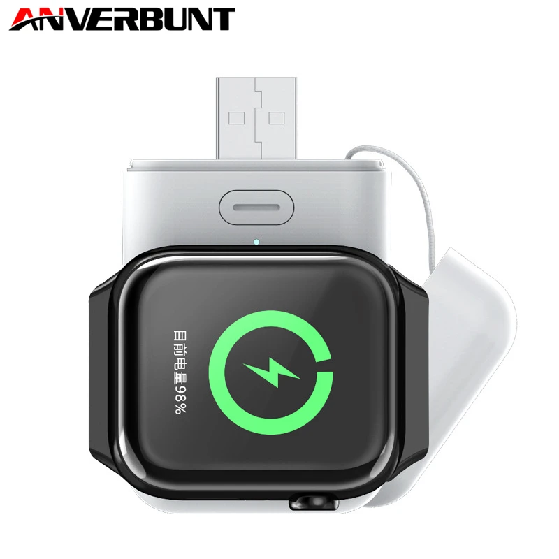 

for Apple Watch Wireless Charger Magnetic External Battery Charging Dock Power 2 in 1 for Apple Watch 4 3 2 1 Powerbank