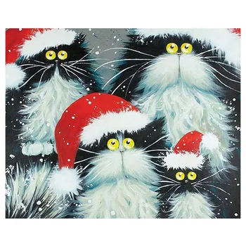 

Paint By Numbers DIY Acrylic Painting Kit for Kids & Adults 40X45cm Mini Cat with 3 Brushes