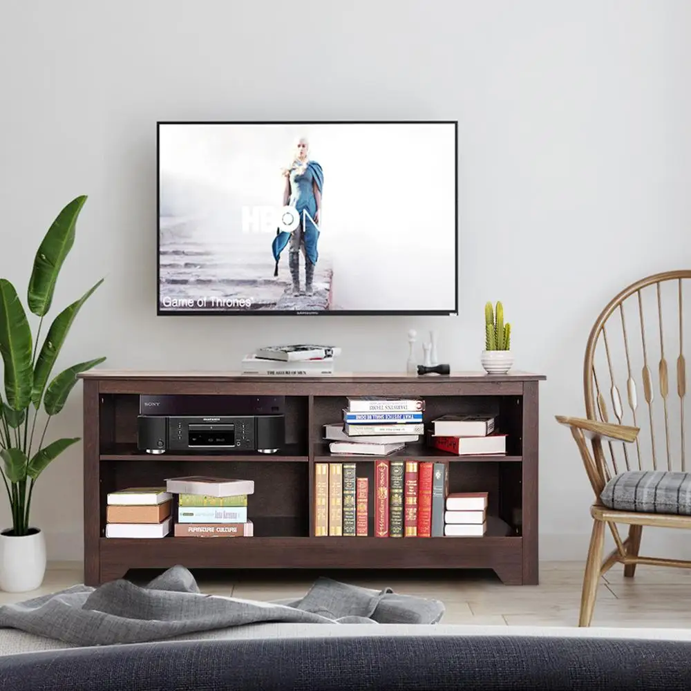 Goplus 58 &quotТВ подставка развлекательный медиа центр консоль деревянная мебель для