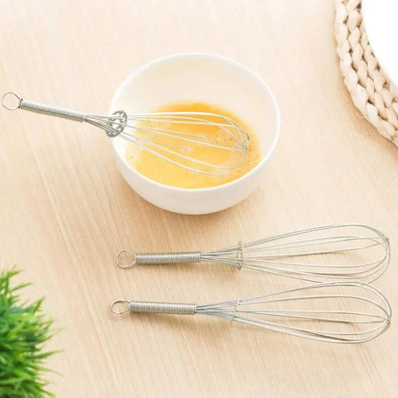 5 inch Kitchen Egg Frother Milk Beater Blender 5 Sizes Stainless Steel Whisk Mixer Egg Beater Kitchen Stirring Tool LX8673