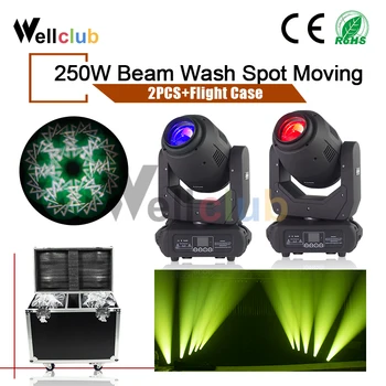 

2pcs with Case 250W Zoom Beam Moving Head Light Beam Spot Wash 3 in 1 Dmx 512 led stage effect moving head dj light
