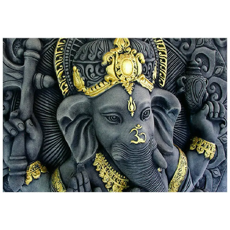 Full square / round diamond painting ganesha cross stitch black elephant religion picture diy 5d mosaic animal | Дом и сад