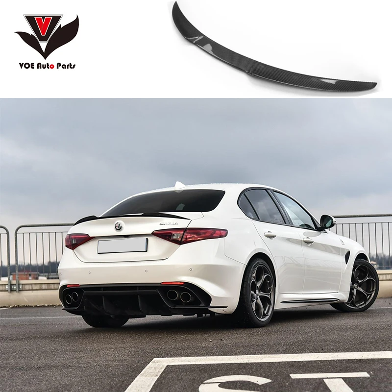VOE Giulia-탄소 섬유 소재 자동차 스타일링 리어 윙 립 스포일러, 알파 로미오 줄리아 2015 2016 2017 2018 2019 2020
