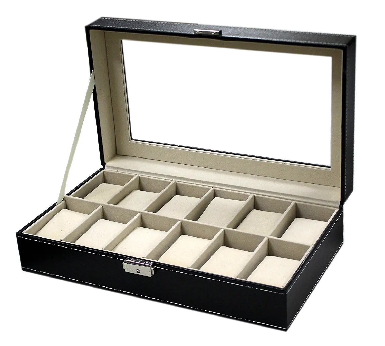 

Word Lock 12-Bit Watch Box PU Leather Watch Packaging Storage Box 12-Bit Display Box Customizable