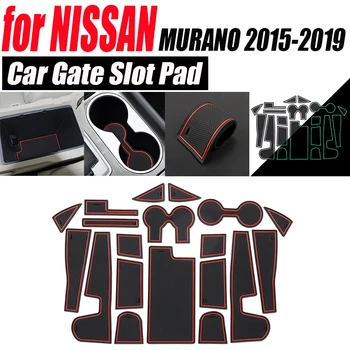 

For NISSAN MURANO 2015-2019 Car Interior Cup Mat Door Gate Slot Pad Storage Box Mat Stickers Covers Accessories 19pcs/set