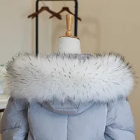 Fur Collar Faux Fur Trim Hoodie Custom Made Fur For Hood Collar Shawl Down Coat Hood Fur Decor Warm Scarf мех для капюшона 2