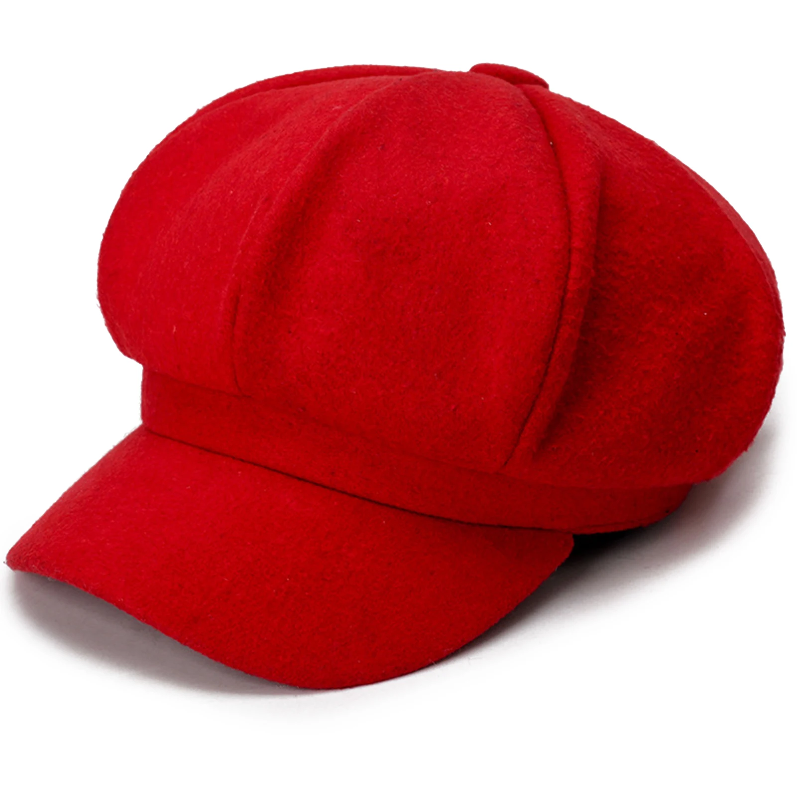 Women's hat Autumn Winter Warm Fashion Octagonal Hat Woolen Cloth Casual Beret Cap Solid Artist Painter Newsboy Hats Black Grey