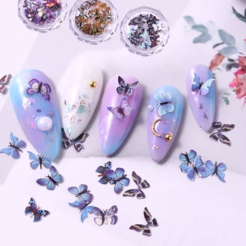 

New 100 Pcs Butterfly Sequins 3D Nail Art Decorations Emulational Design Japanese Style Manicure Design Accessories