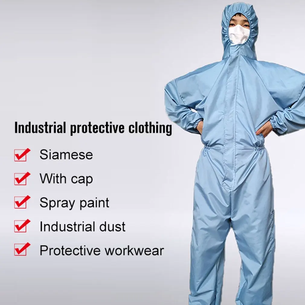 

Blue Coverall Hazmat Suit Protection Protective Disposable Anti-bacteria Clothing Disposable Factory Hospital Safety Clothing