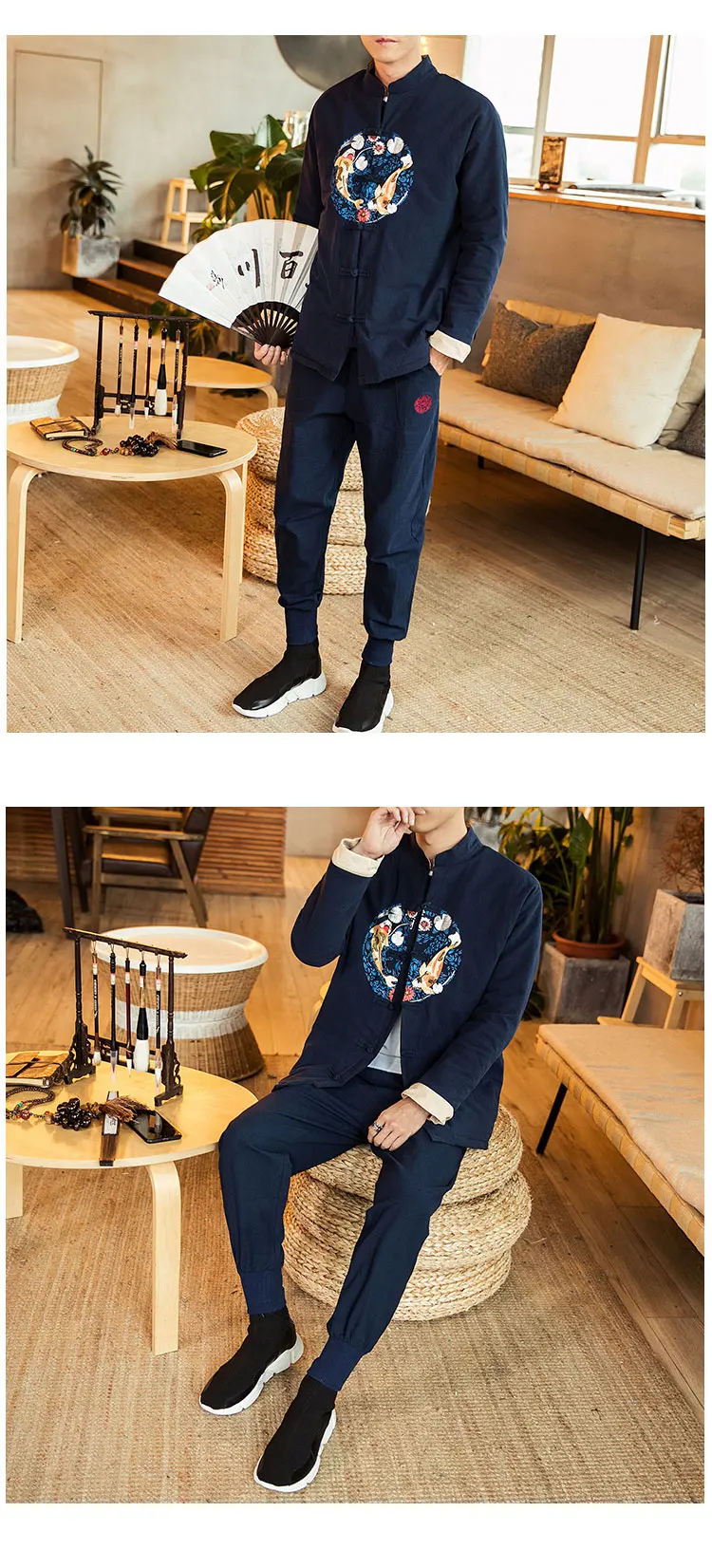 Sinicism Store мужская повседневная куртка с принтом, мужская одежда в китайском стиле с пряжкой, мужские весенние винтажные хлопковые льняные пальто больших размеров