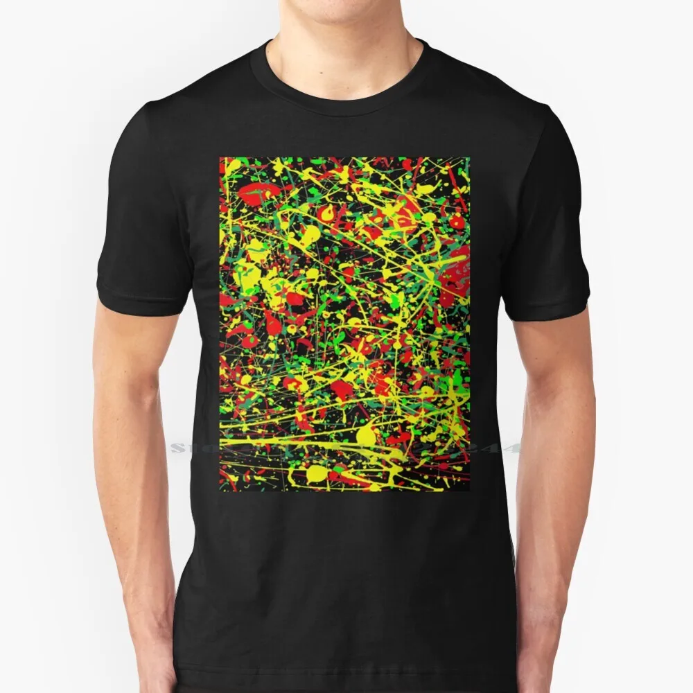 Rasta Vernice Impiombata In Jackson Pollock Style T Shirt Cotton 6Xl Rasta Sprayed Paint In Jackson Pollock Style Pollock