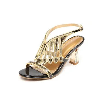 

New rhinestone sandals women high-end banquet fashion women's shoes diamond luxury sexy high heels large size women's sandals