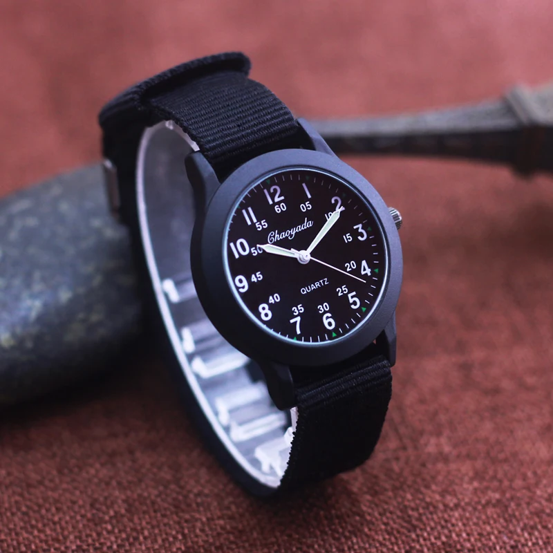 Chaoyada Brand Boys Men Students Learning Time Quartz Watches Girls Water Resistant Gifts Clock Kids Canvas Fashion Wristwatches 4