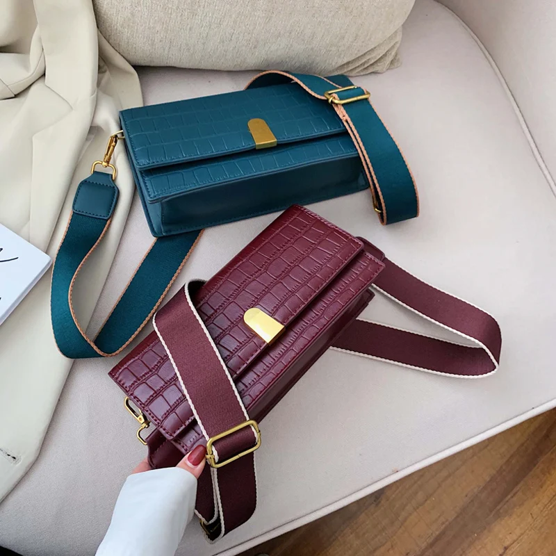 

Fashion Alligator Female Flap Bag 2019 New High Quality Leather Women Designer Handbags Crocodlie Pattern Shoulder Messenger Bag