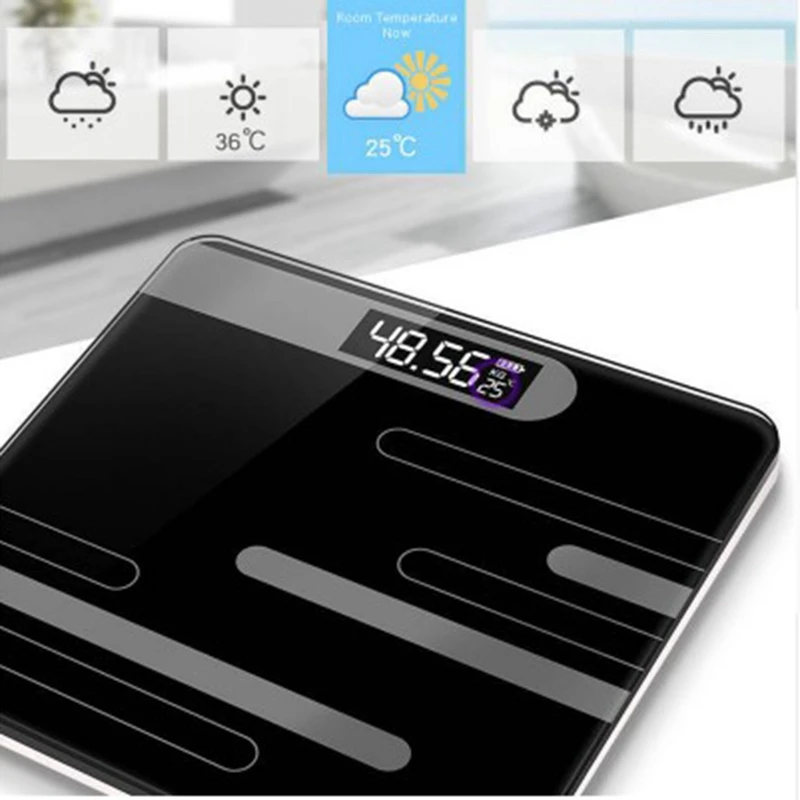 Ванная комната пол Humanscale стекло интеллектуальные электронные весы Usb зарядка ЖК-дисплей