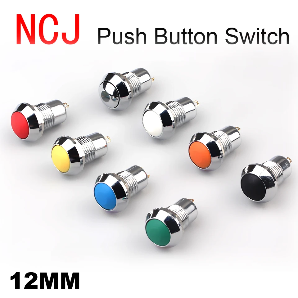 

NCJ 12mm Metal Push Button Latching 2A
