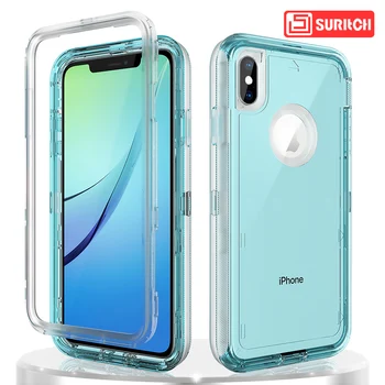 

Heavy Duty Armor Clear Case For iPhone 11 Pro Max Case For iPhone X Xs Max 6 7 8 Plus XR Case Hard PC Shockproof Protect Cover