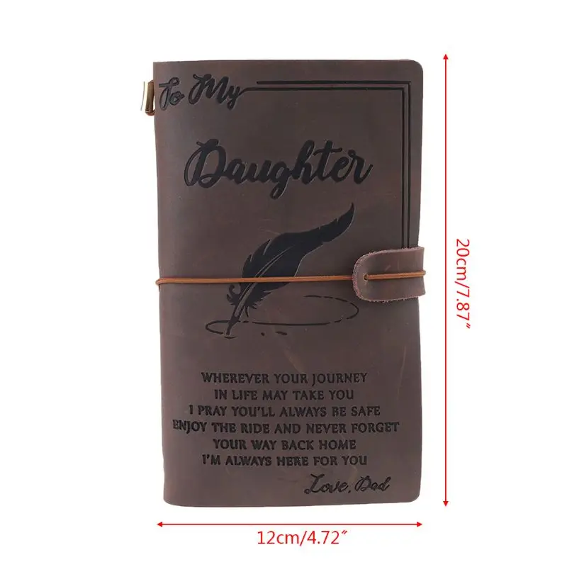 Винтаж Ретро выгравированы кожаный журнал Тетрадь дневник на мой папа мама дорожная сумка Блокнот подарок 20x12 см
