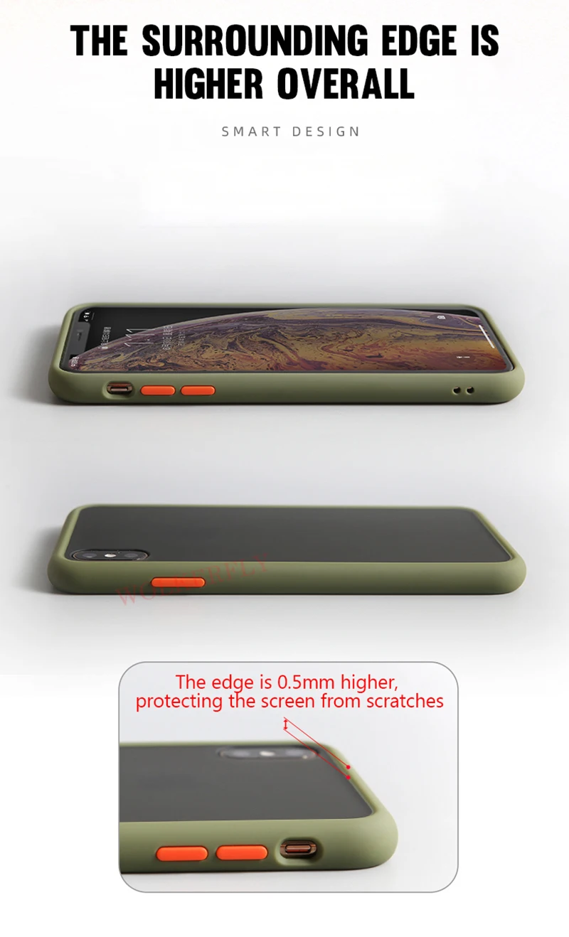 Противоударный защитный чехол для телефона iPhone 11 Pro XR XS Max X 10 8 6 6s 7 Plus, мягкий полупрозрачный жесткий чехол