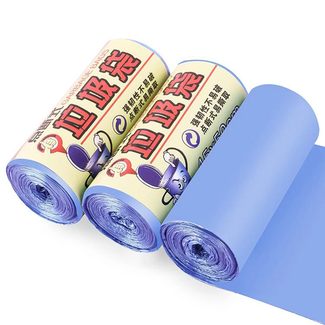 

20PCS/roll Colorful Plastic Garbage Bags Eco-friendly Household Thickened Point-breaking Disposable Trash Bags 50x45cm Black