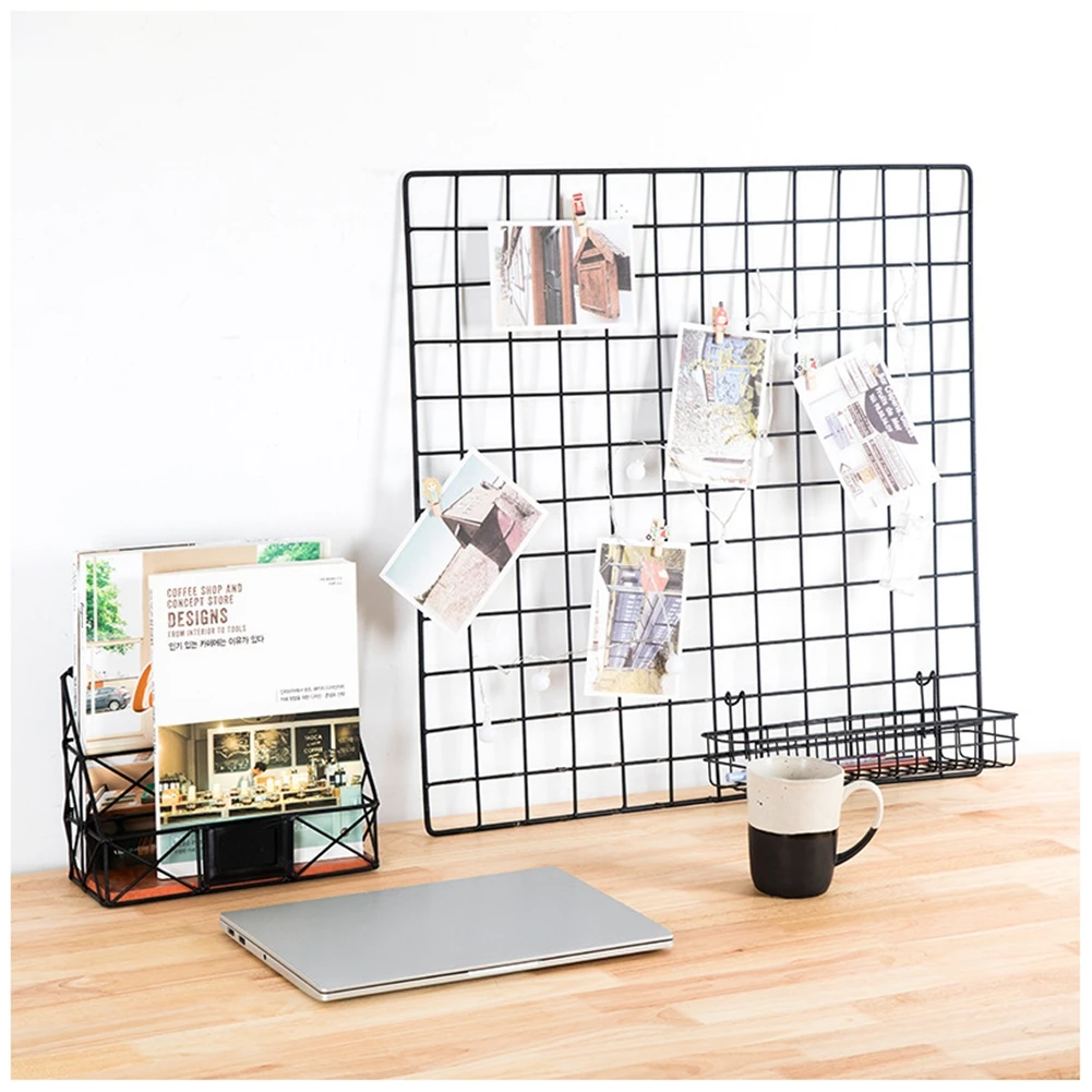 Home Wall Mount Organizer Grid Panel, Storage Hang on Shelf Rack for