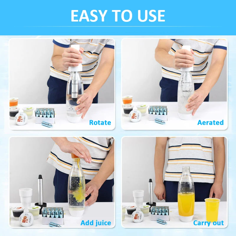 Sparkling Water Maker Simple Juice Soda Water Beer Syphon Maker Portable Soda Carbonator Machine Household Kitchen 4