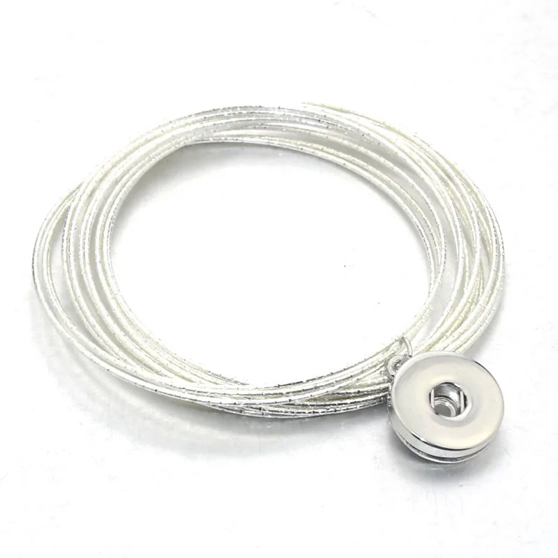 18 мм защелкивающийся женский металлический браслет, эластичный браслет, ретро серебряный цвет, богемные браслеты с подвесками, манжета, ювелирное изделие 9559