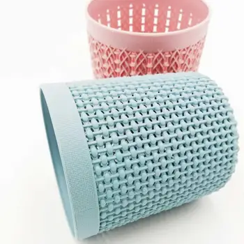 

New Office Organizer Desktop Hollow Cylinder Pen Storage Box Pencil Brush Pot Pen Holder Makeup Brush Plastic Container Home