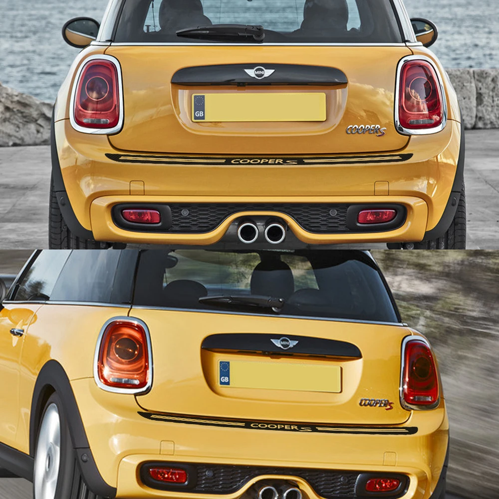 Carbon Fiber Car rear bumper Trunk load edge Protector Guard Trim Stickers For MINI Cooper S JCW R5