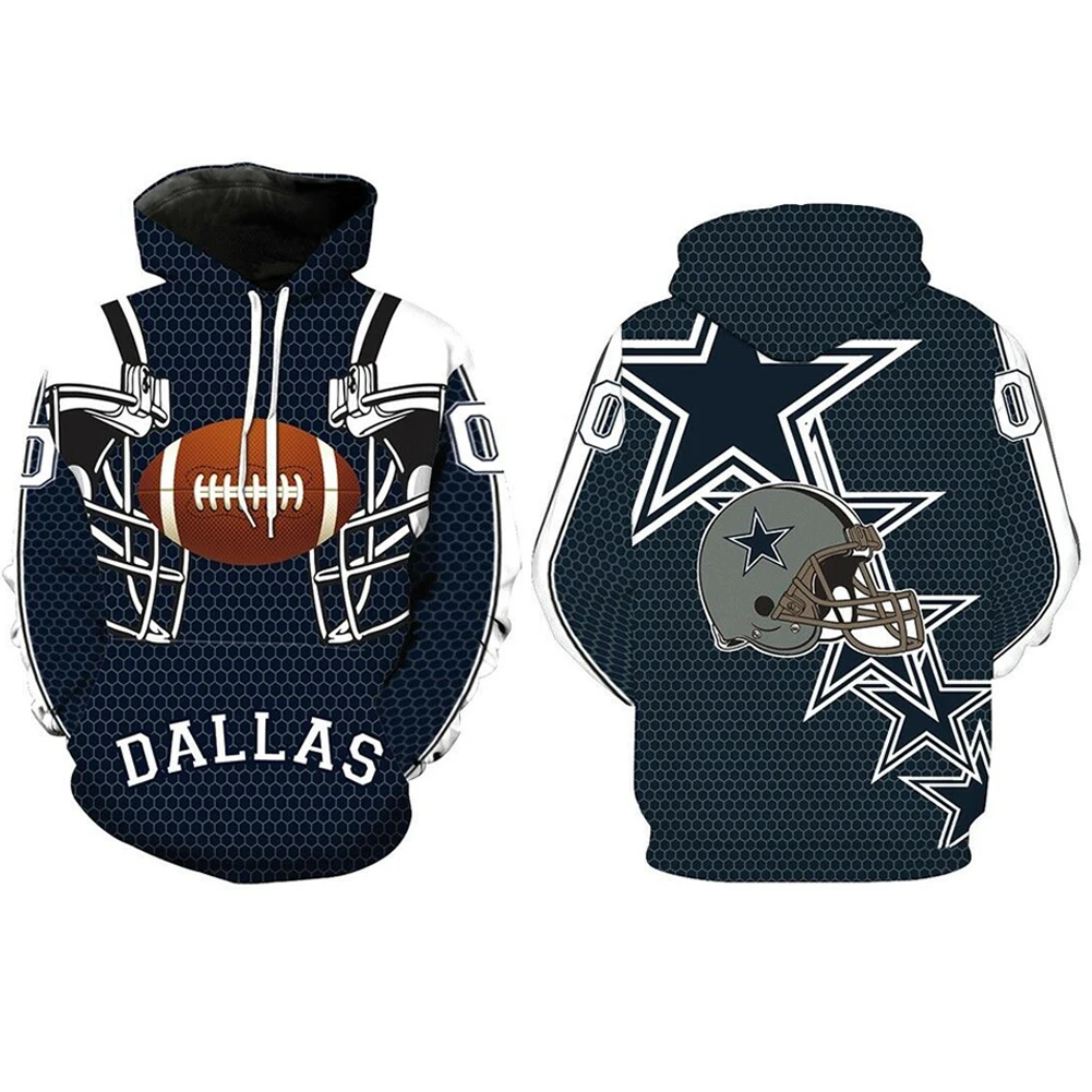 Мужская модная новинка, толстовка с капюшоном для футбольной команды Dallas Cowboys, Спортивная толстовка с капюшоном, джемпер, куртка, верхняя одежда, пальто