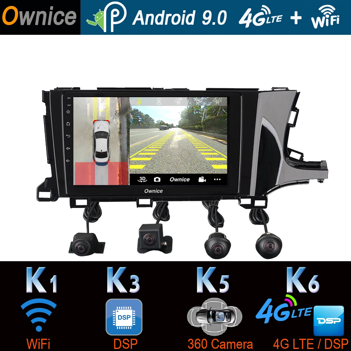 360 ° панорамный Android 9 0 4 + 64G GPS радио CarPlay SPDIF DSP Автомобильный мультимедийный плеер