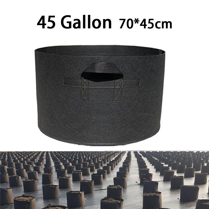 

45 Gallon Plant Grow Bag Large Capacity Flower Pot Vegetable Gardening Reusable Fabric Plant Growing Bags Garden Tool Supplies a