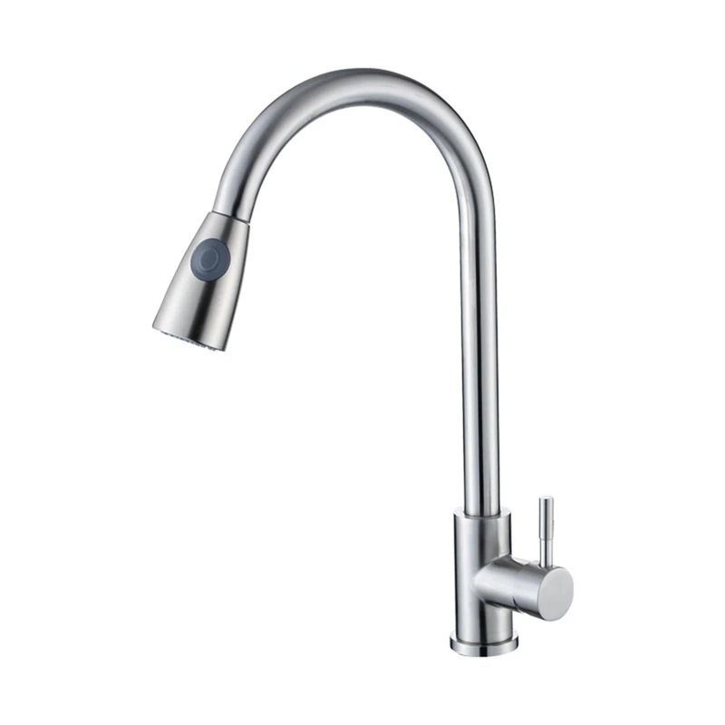 

Pull Out Kitchen Faucet With Sprinkler Bathroom Sink Faucet Two Spraying Methods 360 Degree Rotating Stainless Steel Faucet