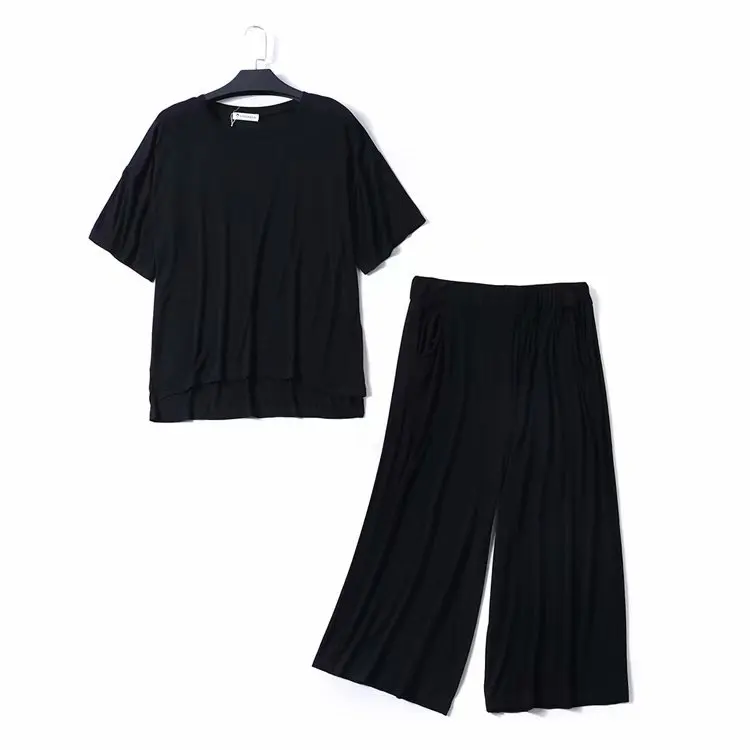 

Classic Modal Pajamas Suit Solid Color Large Size Women's Home Wear Comfortable Simple 2020 Spring And Summer New Style 030