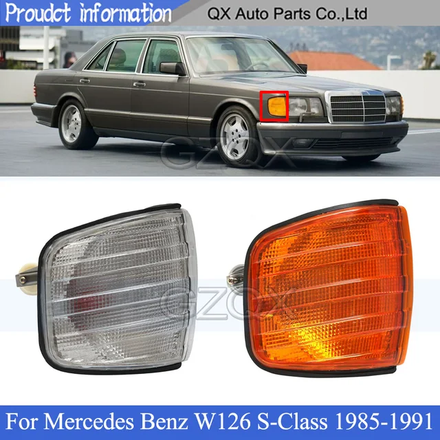 Capqx-メルセデスベンツw126sクラス1985-1991用のフロントウインカーと 