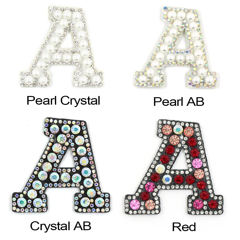 A-Z Rose Red Glitter Alphabet Patches - 26 Iron On Letters For Clothing & Crafts