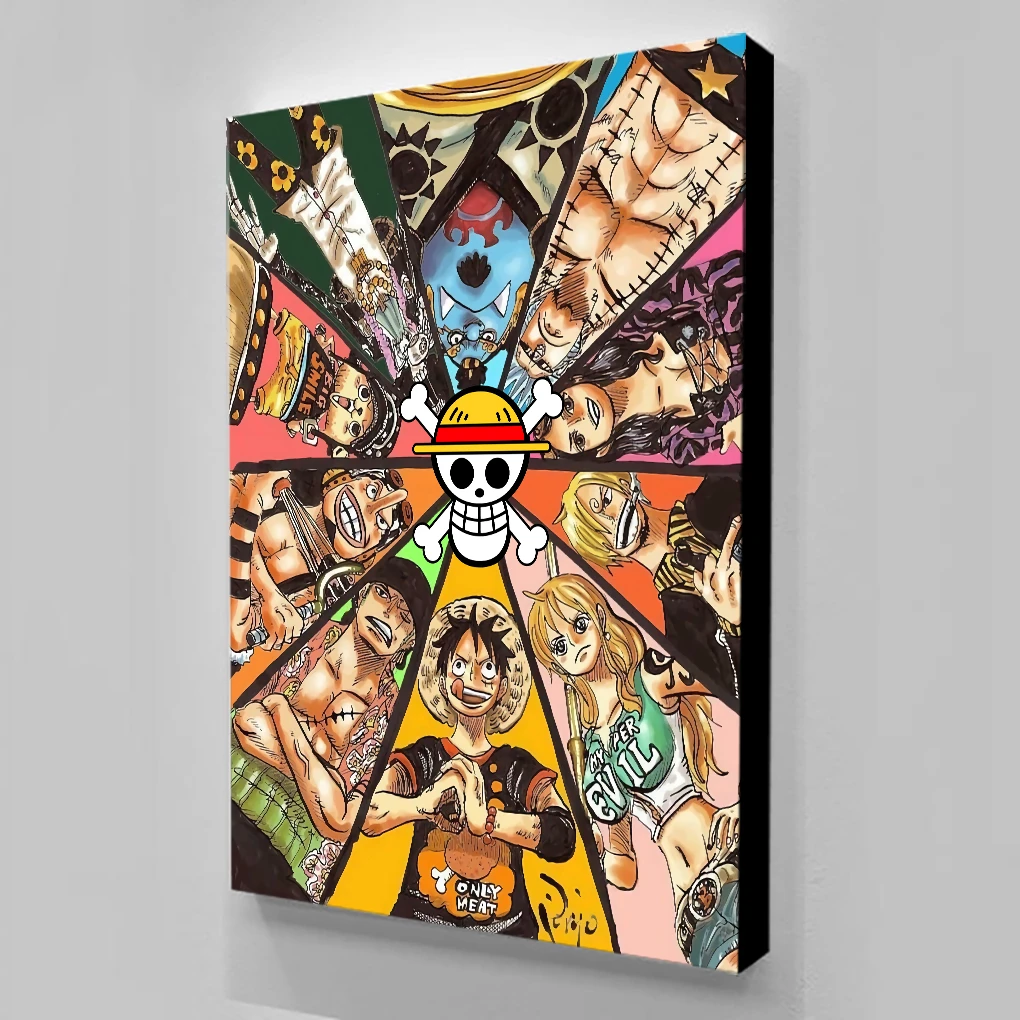 映画のポスターワンピースキャンバス絵画アニメポスター壁写真タブロー壁画防水インクduvar Tablolarドロップ無料 Painting Calligraphy Aliexpress