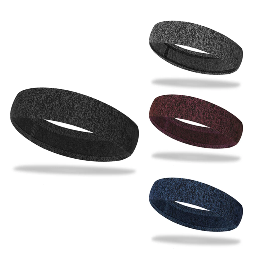 Men Women Sports Headband Gym Tennis Basketball Sweatband Stretchy Hairband Yoga Running Athletic Sweat Wicking Hair Band