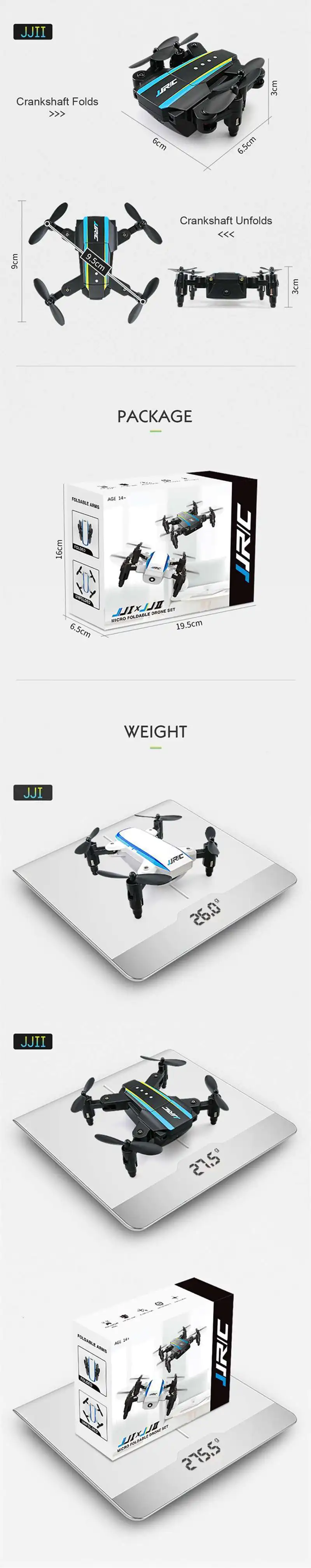JJRC H345 JJI JJII Mini 2,4G 4CH 6 Axis Безголовый режим Складная рукоятка двойной Радиоуправляемый Дрон Квадрокоптер RTF X-mas Рождественский подарок
