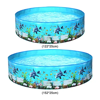 

Marine Pattern Family Swimming Pools Outdoor Backyard Foldable Kids Water Pool Swimming Portable Outdoor Elements