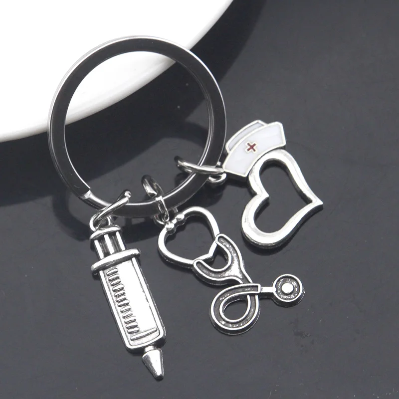 

Doctor Medical Tools Stethoscope Syringe Pendants Key Chains Nurse Medical students Gifts Keychain llaveros