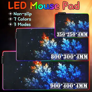 

Extended LED Gaming Mouse Pad RGB Large Gamer Mousepad USB Backlit Rainbow Non-Slip Rubber Computer Mat Keyboard Desk Pad