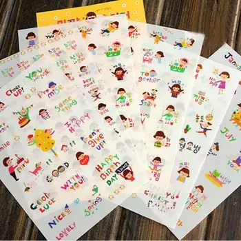 

6 Pcs/lot Notebook Calendar Memo Sticker Cute Cartoon Girls Print Memo Pad Sticker Diary Notes Scrapbook Paper Sticker
