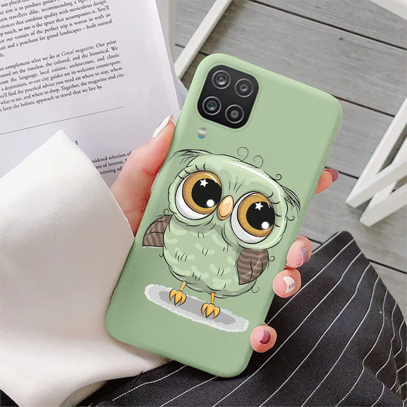 cute phone cases for samsung  For Samsung Galaxy A12 Case 6.5" Shockproof Flower Back Cover For Samsung A 12 A 1 2 Dinosaur Soft Silicone Phone Fundas Bumper samsung silicone cover Cases For Samsung