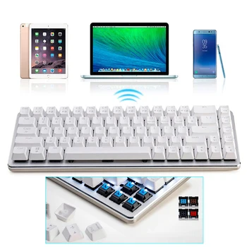 

Ajazz Zinc wireless mechanical keyboard dual-mode bluetooth+Wired Cherry switch aluminum plate 68 keys game mechanical keyboard