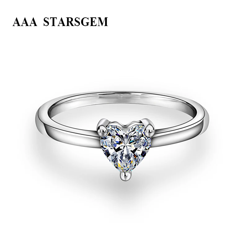 AAA Starsgem Вечерние Элегантные Роскошные кольцо из белого золота 18 карат 3 когти